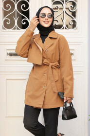 Modest Sunuff Colored Trench Coat 19024TB - 2