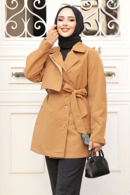 Modest Sunuff Colored Trench Coat 19024TB 