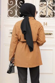 Modest Sunuff Colored Trench Coat 19024TB - 3