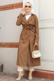 Modest Sunuff Colored Trench Coat 6103TB - 2