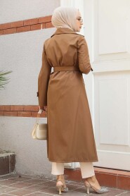 Modest Sunuff Colored Trench Coat 6103TB - 4