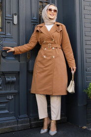 Modest Sunuff Colored Trench Coat 61221TB - 2