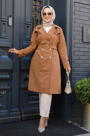 Modest Sunuff Colored Trench Coat 61221TB - 1