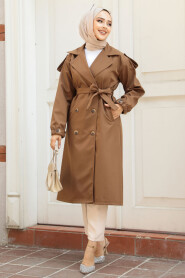 Modest Sunuff Colored Trench Coat 647TB - 2