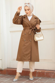 Modest Sunuff Colored Trench Coat 647TB - 1