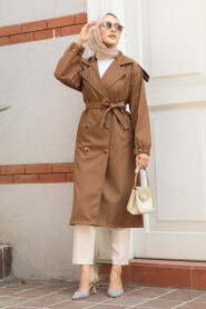 Modest Sunuff Colored Trench Coat 647TB - 3