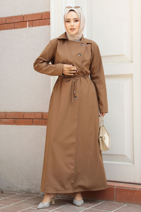 Modest Sunuff Colored Trench Coat 684TB - NEVA STYLE