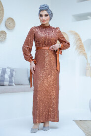 Modest Terra Cotta Prom Dress 4667KRMT - 2