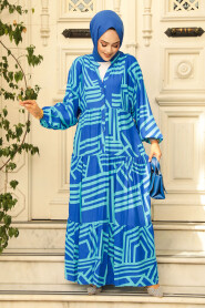 Modest Turquoise Dress 23583TR - 2