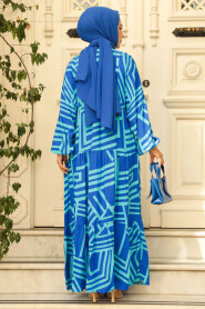 Modest Turquoise Dress 23583TR - 3