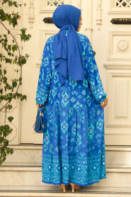 Modest Turquoise Dress For Women 23453TR - 3