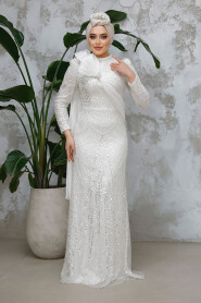 Modest White Bridal Dress 50541B 