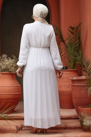 Modest White Chiffon Maxi Dresses 50351B - 4