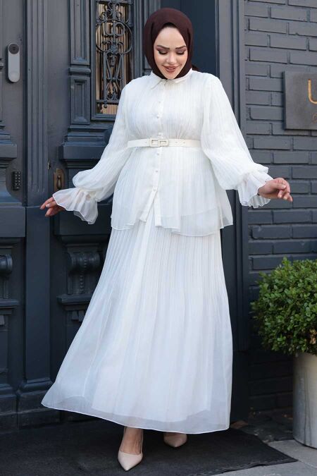 Modest White Dual Suit 4478B - NEVA STYLE