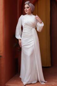Modest White Prom Dress 52585B - 3
