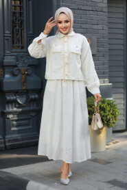 Modest White Skirted Dual Suit 14171B - 2