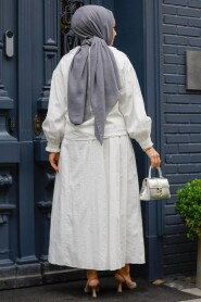 Modest White Skirted Dual Suit 30004B - 3