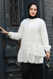 Modest White Top 13761B - 2