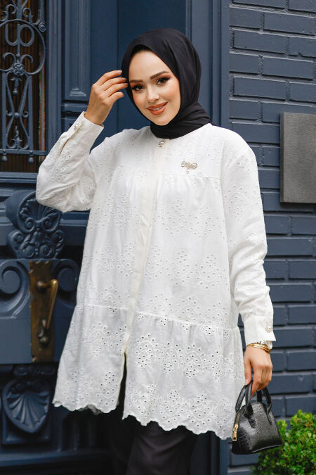 Modest White Top 14241B - NEVA STYLE