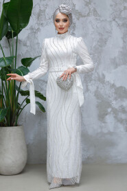 Modest White Wedding Dress 4764B 