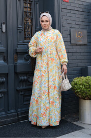 Modest Yellow Floral Dress 19034SR - 2