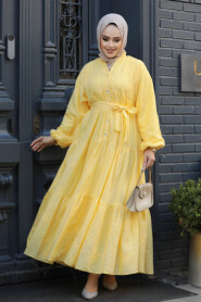 Modest Yellow Long Dress 10002SR - 2