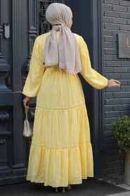 Modest Yellow Summer Dress 10024SR - 3