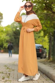 Mustard Hijab Daily Dress 10132HR - 1