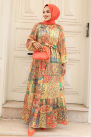 Mustard Hijab Dress 23155HR - 2