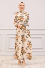 Mustard Hijab Dress 28906HR - 1