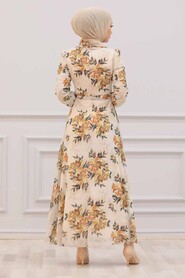 Mustard Hijab Dress 28906HR - 2