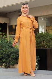 Mustard Hijab Dress 3335HR - 1