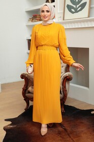 Mustard Hijab Dress 3369HR - 1