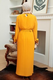 Mustard Hijab Dress 3369HR - 2