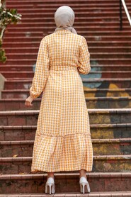 Mustard Hijab Dress 33940HR - 2