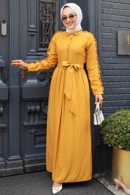 Mustard Hijab Dress 3434HR - 1