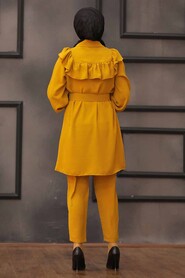 Mustard Hijab Dual Suit Dress 14701HR - 2