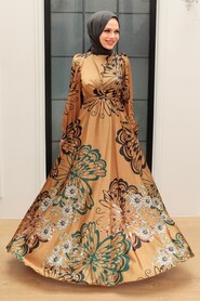  Luxury Mustard Islamic Bridesmaid Dress 3432HR - 1