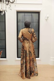  Luxury Mustard Islamic Bridesmaid Dress 3432HR - 2
