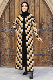 Mustard Hijab Knitwear Double Suit 11002HR - 1
