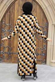 Mustard Hijab Knitwear Double Suit 11002HR - 3