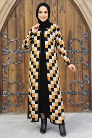 Mustard Hijab Knitwear Double Suit 11002HR - 2