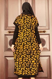 Mustard Hijab Knitwear Suit Dress 3192HR - 2