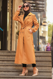 Mustard Hijab Trenchcoat 5571HR - 1