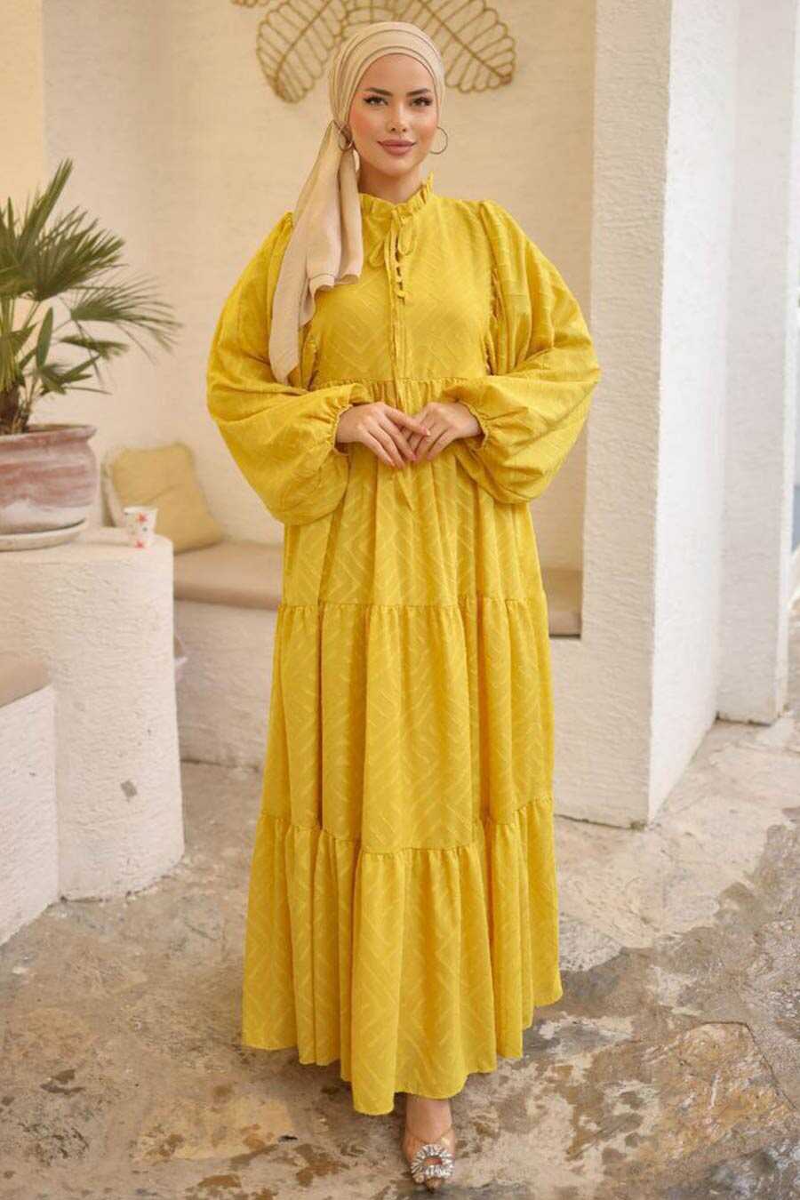 Mustard Modest Pastel Dress 14112HR