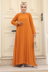 Mustard Muslim Long Dress Style 76840HR - 1