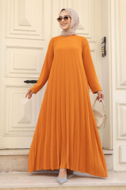 Mustard Muslim Long Dress Style 76840HR - 2