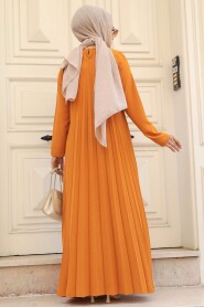 Mustard Muslim Long Dress Style 76840HR - 3