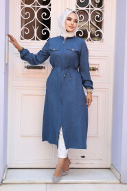 Navy Blue Blue Modest Tunic 645KM - 2