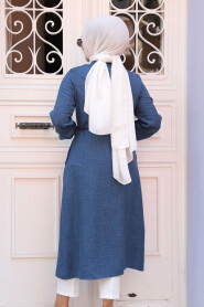 Navy Blue Blue Modest Tunic 645KM - 3